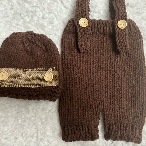 Adorable Crochet Outfit for Newborn Boys - Perfect for Photo Shoots!