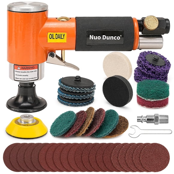 Kit de pulidora neumática orbital mini NuoDunco de 2"