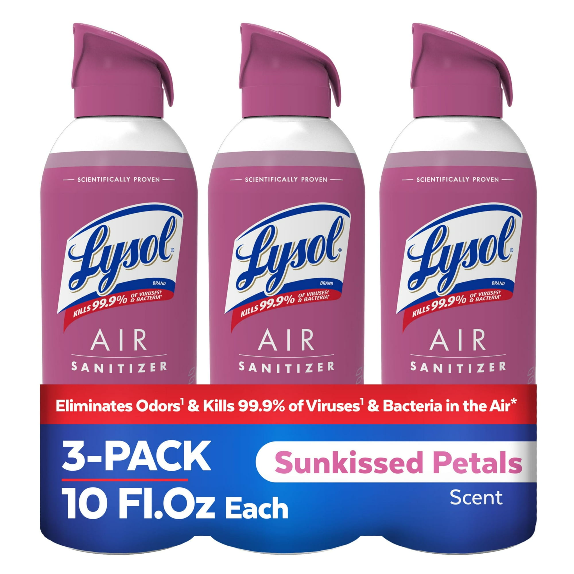 Spray Desinfectante De Aire Lysol Sunkissed Petals Scent 300 Ml X3