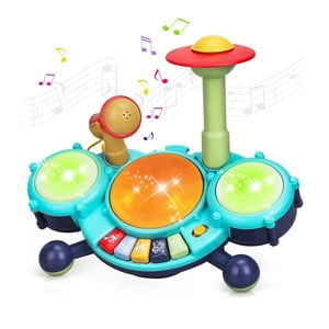 Genérico - Juguete Bateria Musical Para Bebes Con Microfono Azul
