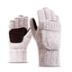 thumbnail image 1 of Guantes de lana con aislamiento térmico sin dedos para mensajes de texto para mujeres y hombres, mitones convertibles de punto cálidos de invierno con solapa, 1 of 6