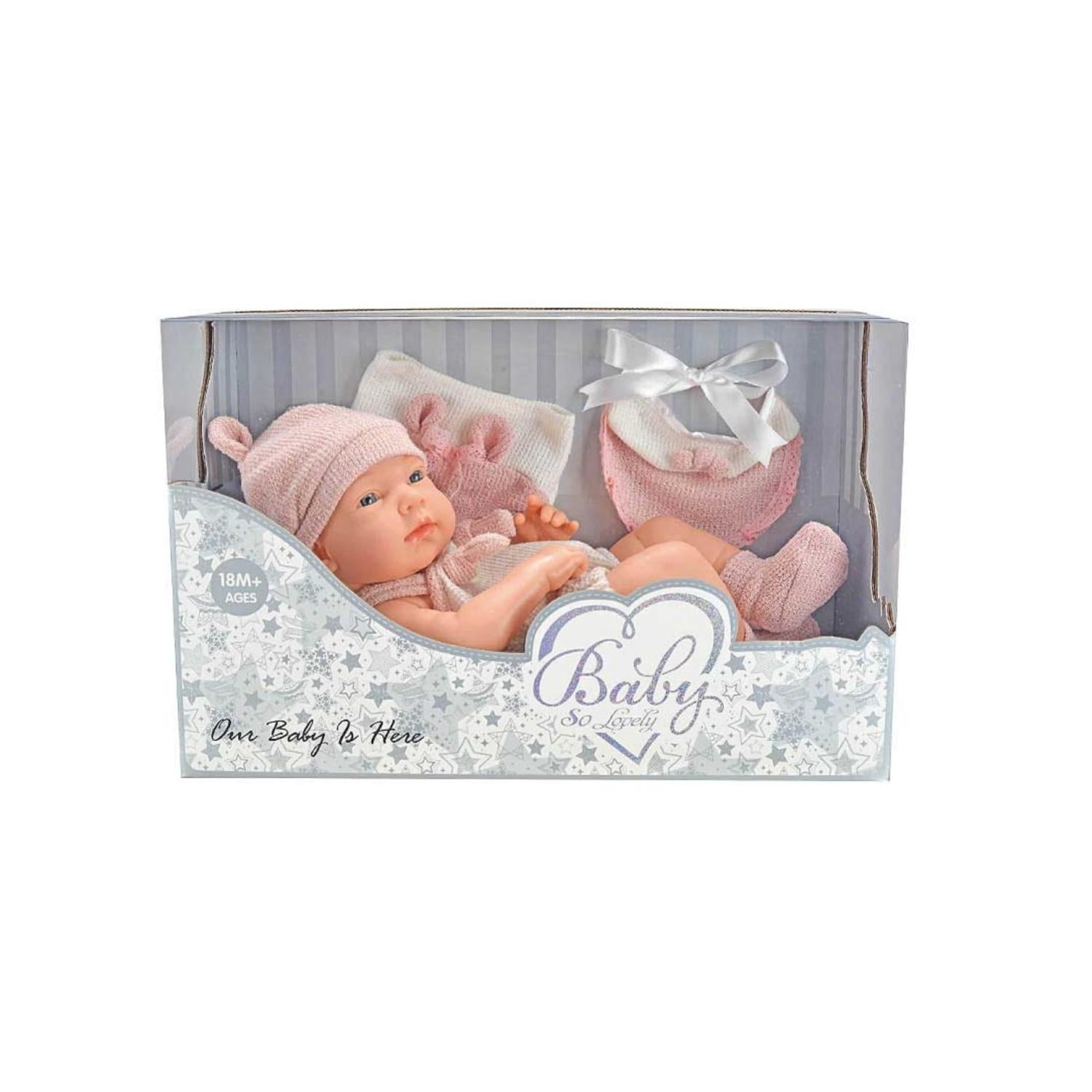 Genérico - Juguete Muñeca Realista 30cm Silicona Vestido Rosa Infantil