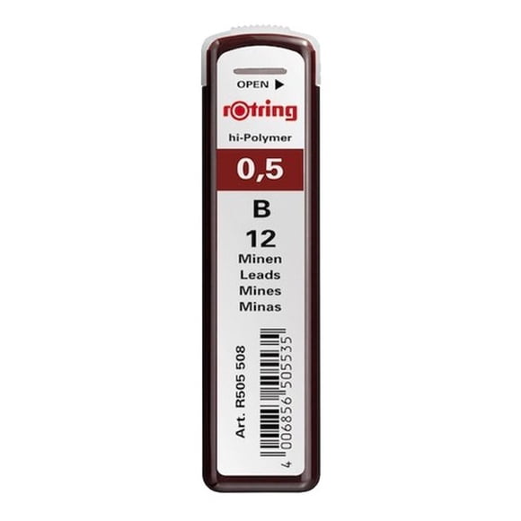 Minas Grafito Rotring (12u) B 0.5mm