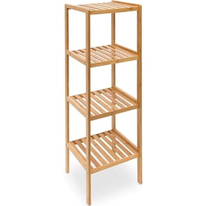 Wakshome - Estante Organizador De Bambu Mueble Para Hogar Cocina Baño Alto 4 Niveles