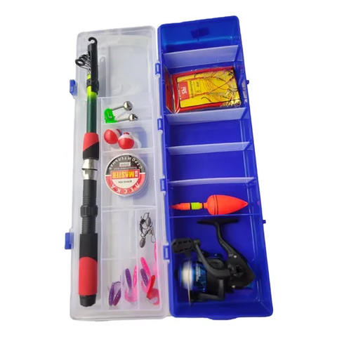 Genérico - Kit Caña De Pescar Telescópica Con Accesorios Y Bolso