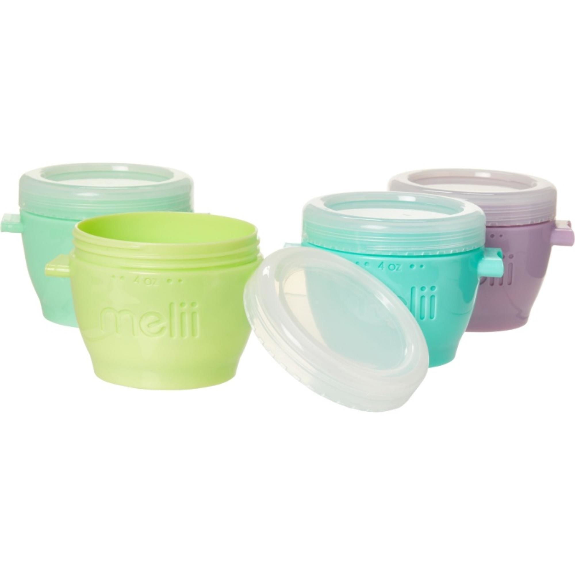 Melii - Utensilio Para Alimentación Pack De 4 Contenedores 118 Ml Multicolor