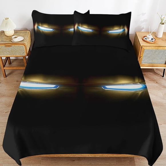 Iron Man Bedding Sets Ultra Soft Skin-Friendly Duvet Cover 3 Piece, Cute Comforter Cover Bed Set for Boys Girls Kids