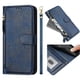 thumbnail image 1 of Funda tipo cartera para Realme GT3 5G con bolsillo con cremallera, tarjetero, soporte, correa para la muñeca y tapa de cuero azul, 1 of 5