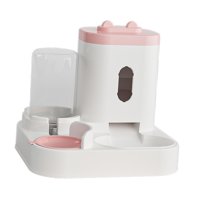 Magideal - Cuenco De Agua Para Perros Y Comida Para Gatos, Alimentador Automático 2 En 1 Para Mascotas, Conveniente Separación De Ropa Seca Y Húmeda, Alimentador Rosa