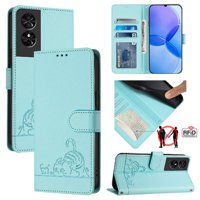Funda Tipo Cartera Foxdock Para Tcl 50 Se Con Soporte, Ranuras, Rfid, Diseño De Gato