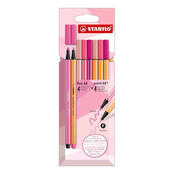 Stabilo Lápices Pen 68 + Point 88 Edición 8 Shades Of Pink