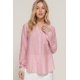 thumbnail image 1 of Camisa Tejida A Rayas Con Cuello Redondo Y Abertura Larga, 1 of 5