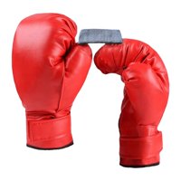 Magideal - 2 Pares Guantes Boxeo Entrenamiento Kickboxing Muay Thai Mma Material Pu Ajuste Cómodo Protección Muñeca Palma Adecuados Para Entrenamiento Combate 24 Cm