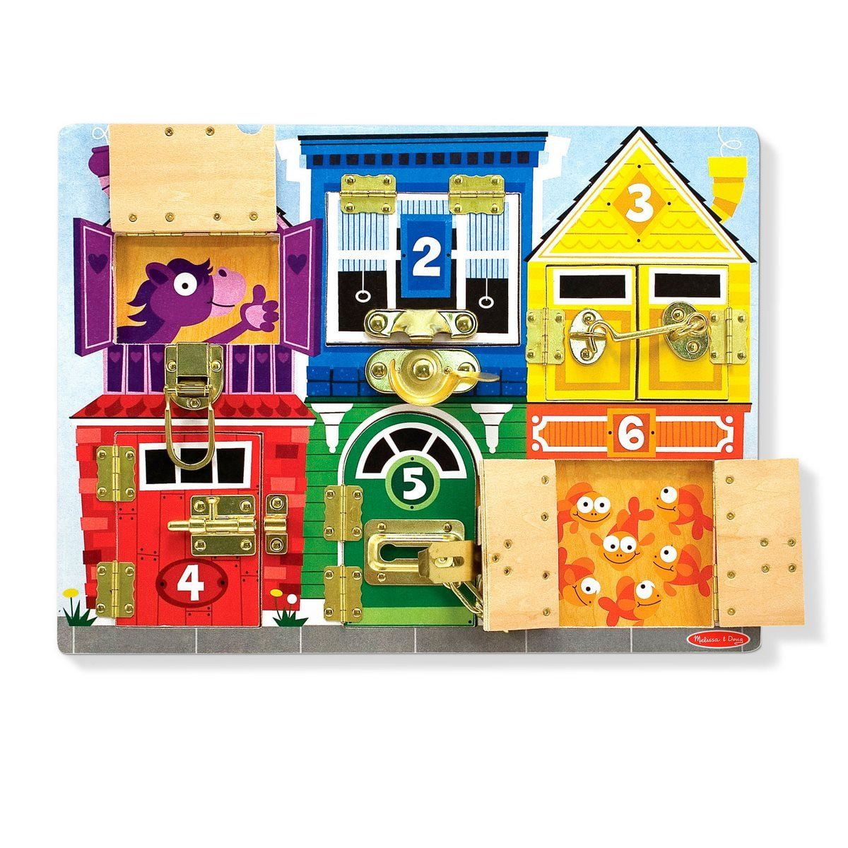 Melissa & Doug - Juego Didáctico Melissa Y Doug Pestillos De Madera