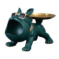 Bothyi - Estatua De Perro, Bandeja De Almacenamiento De Escultura Coleccionable, Bandeja De Almacenamiento De Escritorio, Estatua Verde