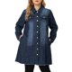 thumbnail image 5 of GRACE & GRANDEUR Chaqueta de Mezclilla Maxi de Manga Larga para Mujer Talla Grande Abrigo Largo de Jean Desgastado con Bolsillos en el Pecho 1X Azul Oscuro, 5 of 8