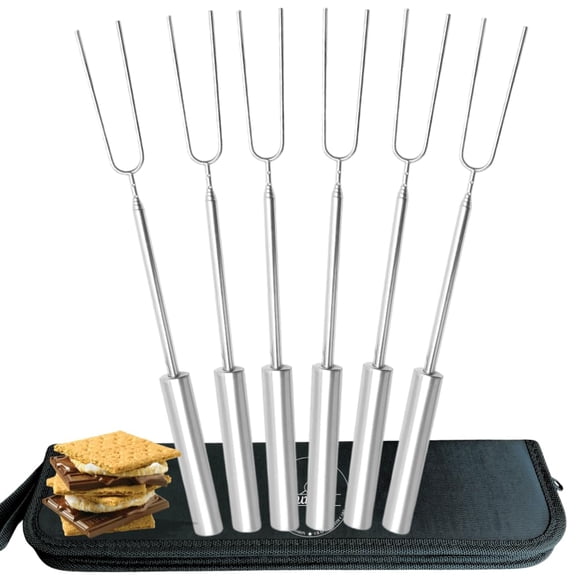 Brochetas telescópicas de acero inoxidable SUMPRI – juego de 6