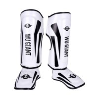 Magideal - Espinilleras Espinilleras Protectores De Empeine Almohadillas Protectoras Antideslizantes Resistentes Protección De Piernas Para Entrenamiento Karate Blanco