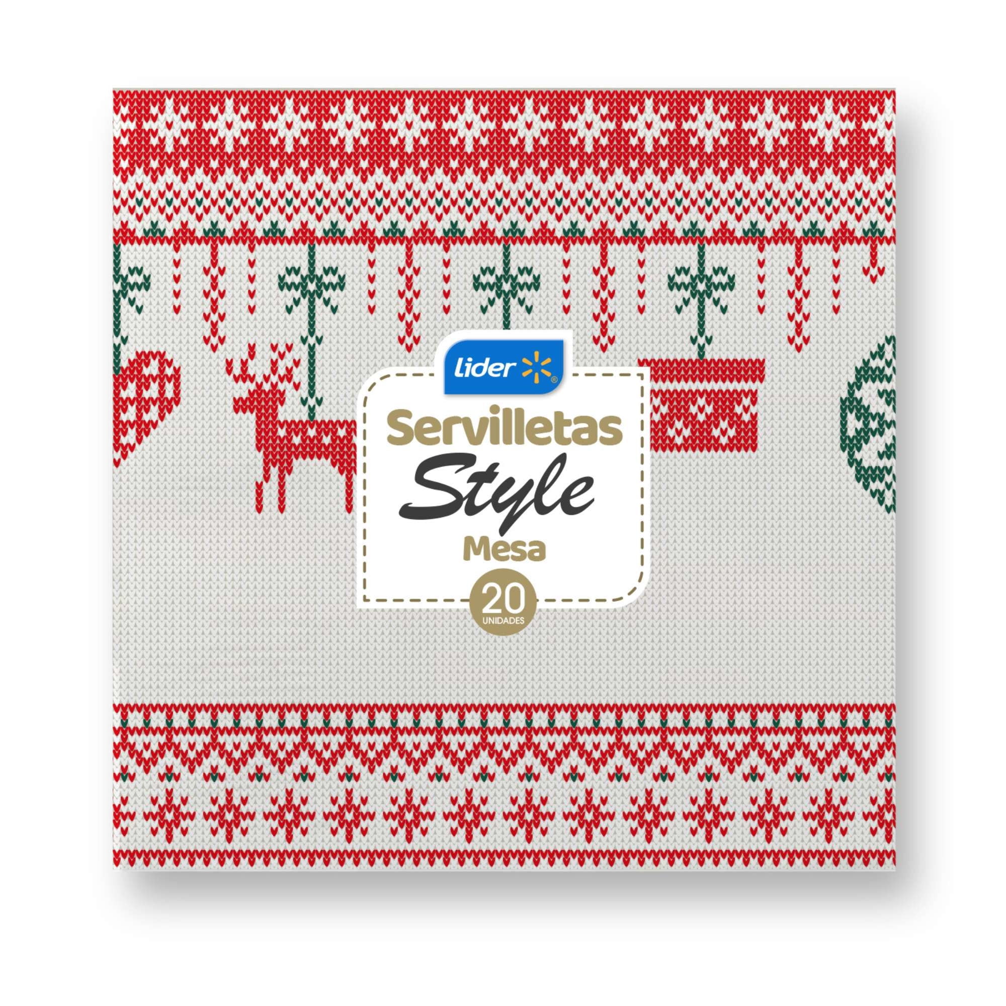 Servilletas Doble Hoja Navidad 33x33cm 20 Un Lider