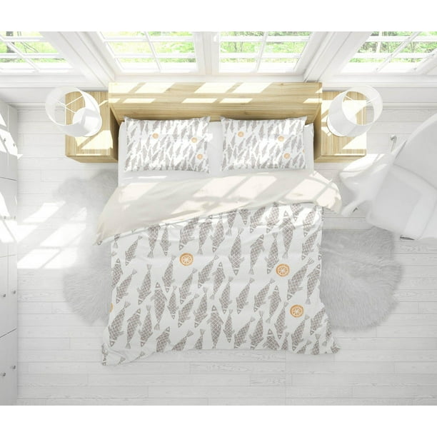 Juego De Ropa De Cama 3 Piezas Patrón De Peces 3D Milsleep