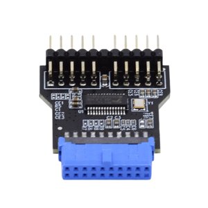 Magideal - Adaptador De Concentrador Usb, Accesorio De Conector De Expansión De Concentrador, Cabezal De Placa Base Usb, 19 Pines, Usb 3.0 A Doble Usb 2.0 De 9 P