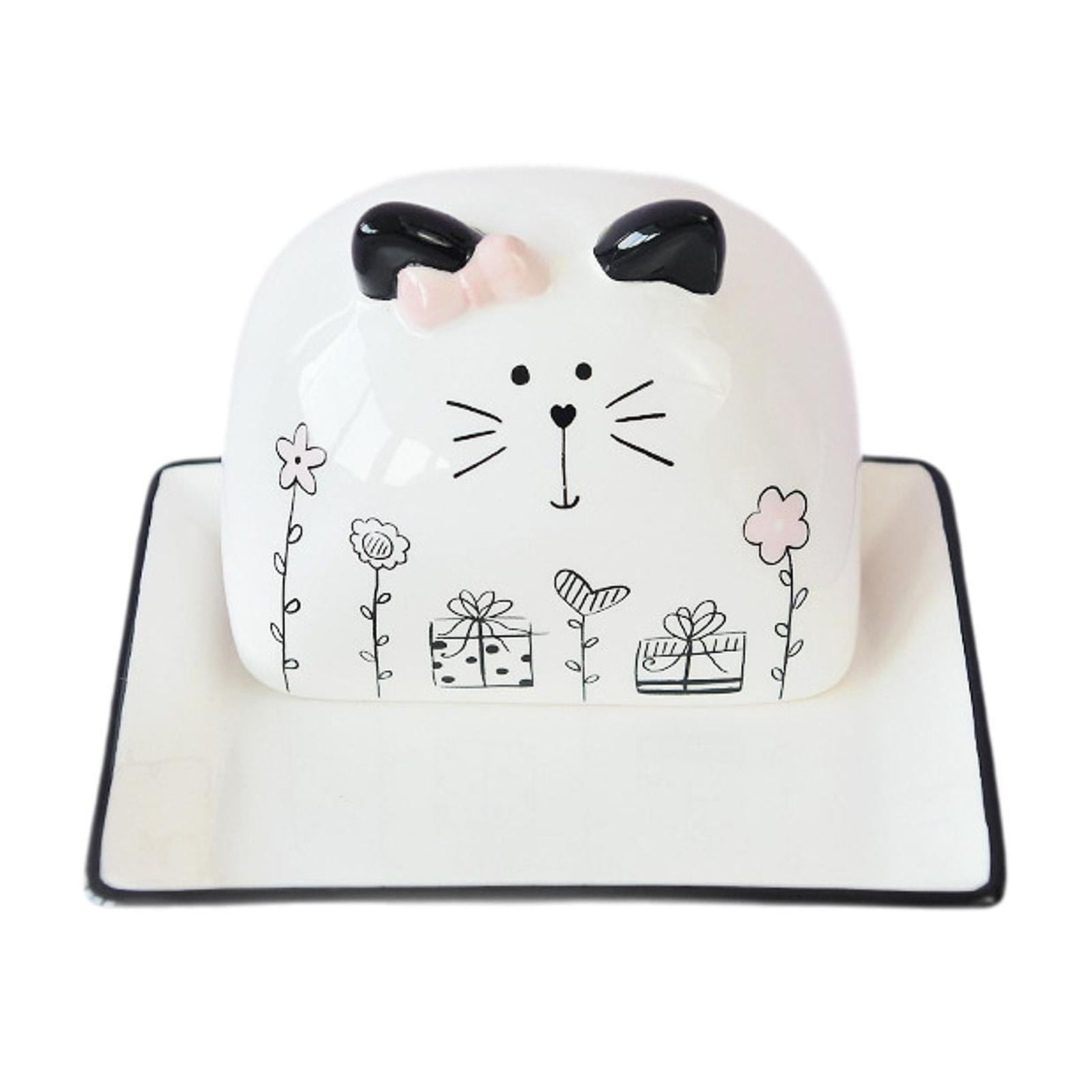 Bothyi - Plato De Mantequilla De Cerámica, Encargado De Mantequilla De Dibujos Animados Para Hoteles, Mesa De Comedor, Restaurante