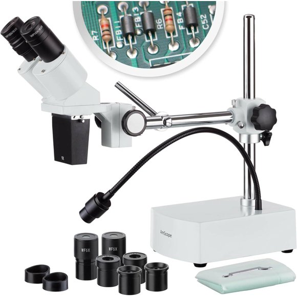 Microscopio AmScope SE400-XYZ 5X-20X con iluminación LED y brazo articulado 110V