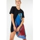 thumbnail image 2 of Saronite Blusa Tipo Túnica Elástica de Manga Corta con Estampado de Pañuelo, Negra/azul (para Mujer), 2 of 5