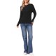 thumbnail image 2 of INSPIRE CHIC Suéter de Punto Cable para Mujer Cuello Redondo Hombro Caído Manga Larga Casual Otoño Invierno Suéter L Negro, 2 of 6
