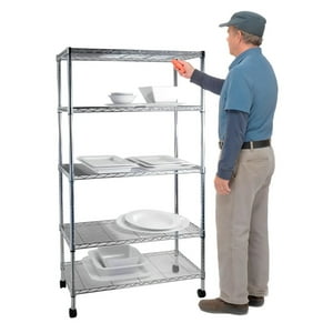 Prochef - Estante 75X35X150 Cm. Acero Cromado Con Ruedas. Cap. 400 Kg.