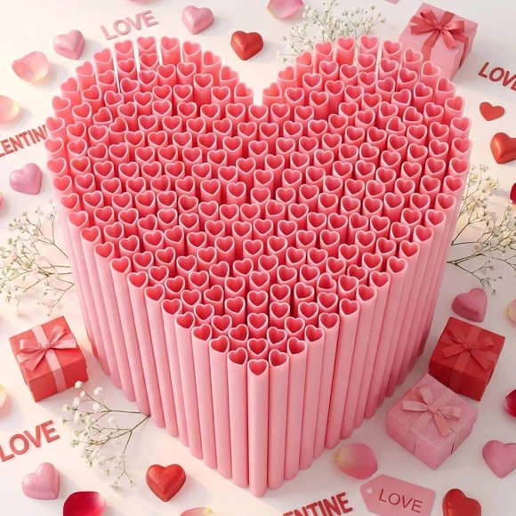 Bombillas de plástico MAQIHAN con forma de corazón