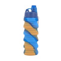 Disparo - Botella Agua Para Niños Silicona Plegable Arcoiris 500Ml Naranjo