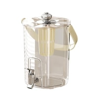 Magideal - Dispensador De Bebidas Jarra De Agua Fría Recipiente Para Bebidas Con Infusor De Té Y Asa Portátil Material Pet Pp Adecuado Para Cocina Hogar Oficina Blanco Crema