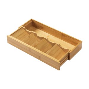 Magideal - Caja De Cubiertos De Madera, Organizador De Utensilios Y Cucharas, Contenedor De Cubiertos, Organizador De Cubiertos Versátil, Organizador De Cubierto Retráctil