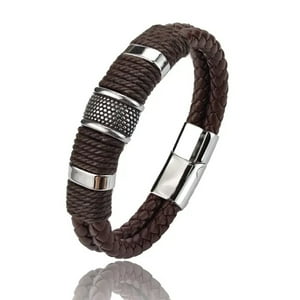 Pios - Pulsera Vintage Multicapa Cuero Pu Marrón