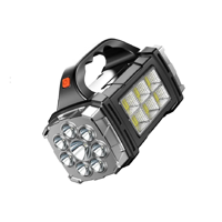 Genérico - Linterna Foco Led Solar Multifuncion Xpe+8Led+ 6Cob Negro