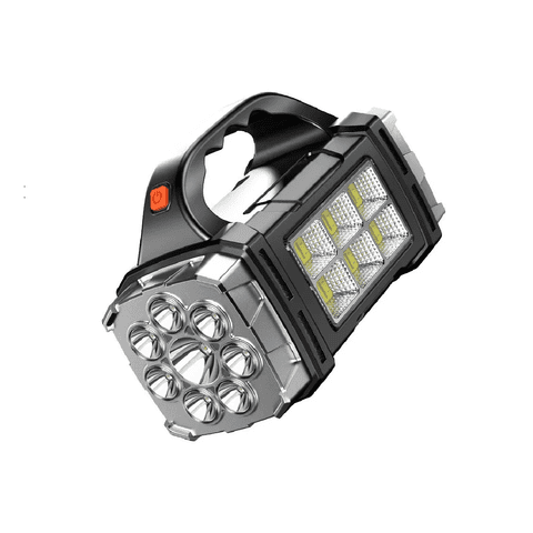 Genérico - Linterna Foco Led Solar Multifuncion Xpe+8Led+ 6Cob Negro