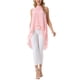 thumbnail image 2 of INSPIRE CHIC Blusas de Chifón para Mujer Cuello Simulado Sin Mangas Lazo en la Espalda Dobladillo Alto Bajo Camisa de Verano Rosa XL, 2 of 6