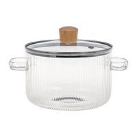 Bothyi - Olla De Vidrio Con Tapa, Utensilios De Cocina De Vidrio De Borosilicato Para Pasta, Fideos, Leche