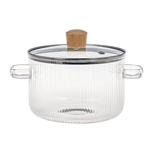 Bothyi - Olla De Vidrio Con Tapa, Utensilios De Cocina De Vidrio De Borosilicato Para Pasta, Fideos, Leche