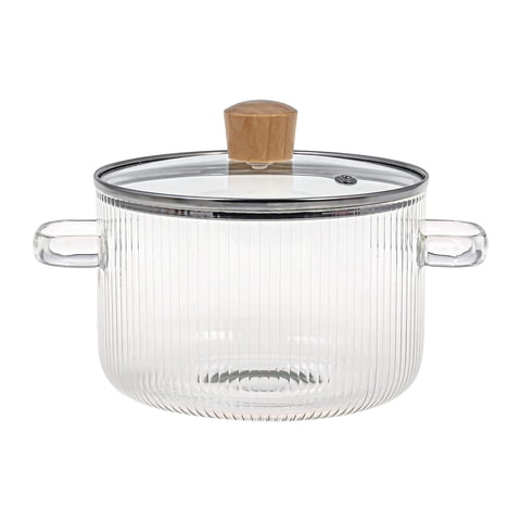 Bothyi - Olla De Vidrio Con Tapa, Utensilios De Cocina De Vidrio De Borosilicato Para Pasta, Fideos, Leche