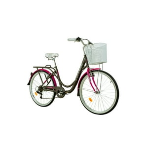 Totem - Bicicleta City Dama Aro 26 Gris Con Fucsia