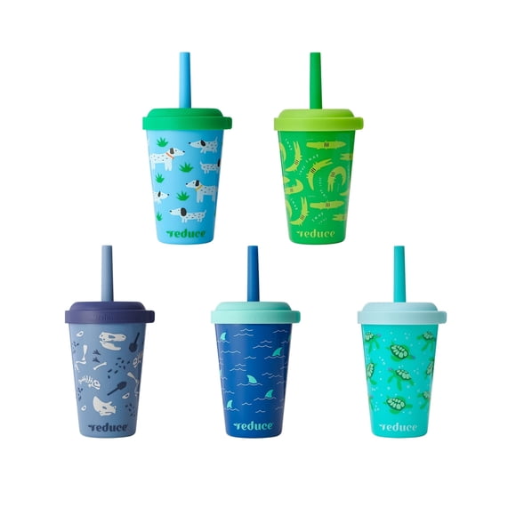 Vasos para vasos Reduce GoGo's Kids, portátiles, 350 ml, paquete de 5 con tapas