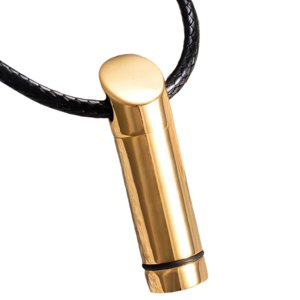 Ioensy - Collar Con Colgante De Tubo De Acero Inoxidable Cápsula De Caja Hueca Para Joyería De Cenizas