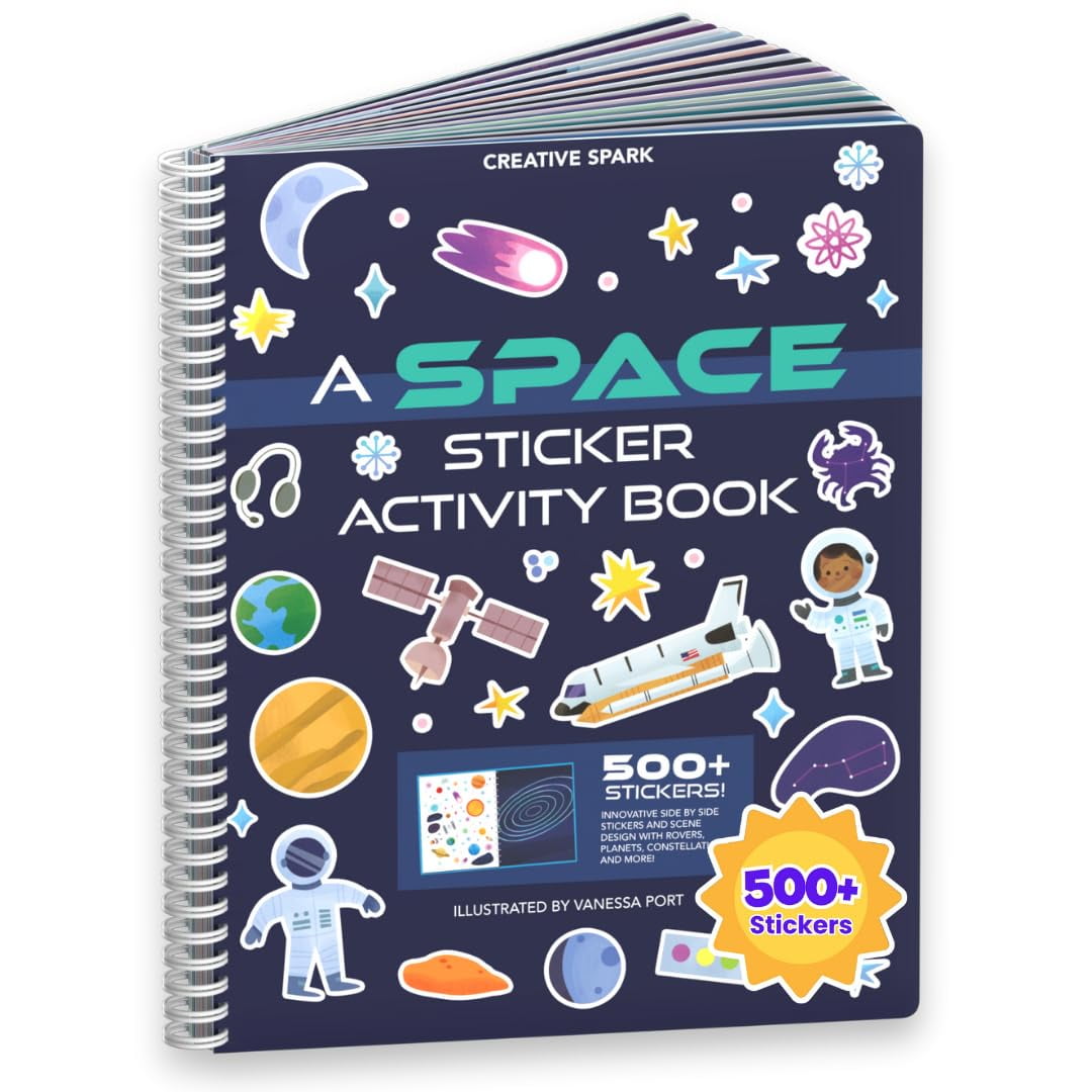 Libro De Pegatinas Cupkin Outer Space Para Niños De 4 A 8 O 10 Años Con Más De 500 Pegatinas