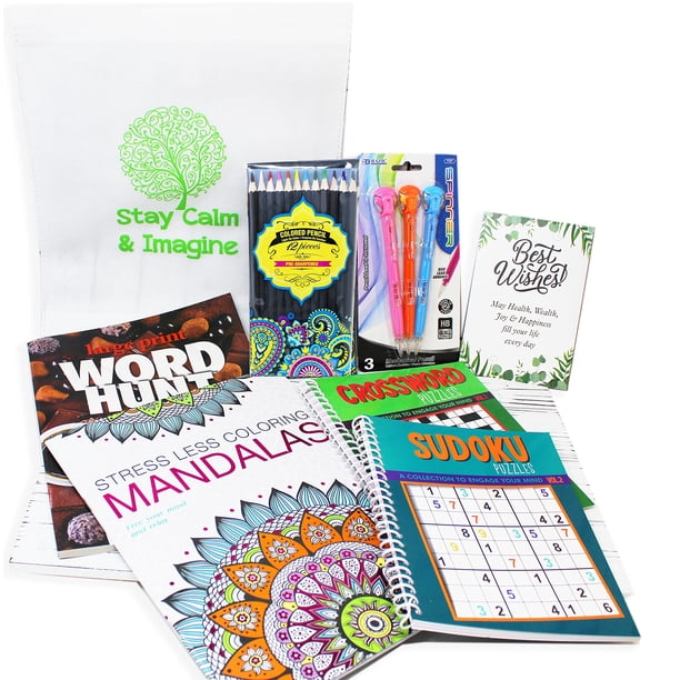 Kit de arte y actividades Zelica para pronta recuperación con libros para colorear y lápices