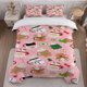 thumbnail image 1 of Christmas-Themed Bedding Set Featuring an Illustration of Christmas Elements Including a Duvet Cover And Two Pillowcases. Soft And Comfortable, 1 of 1