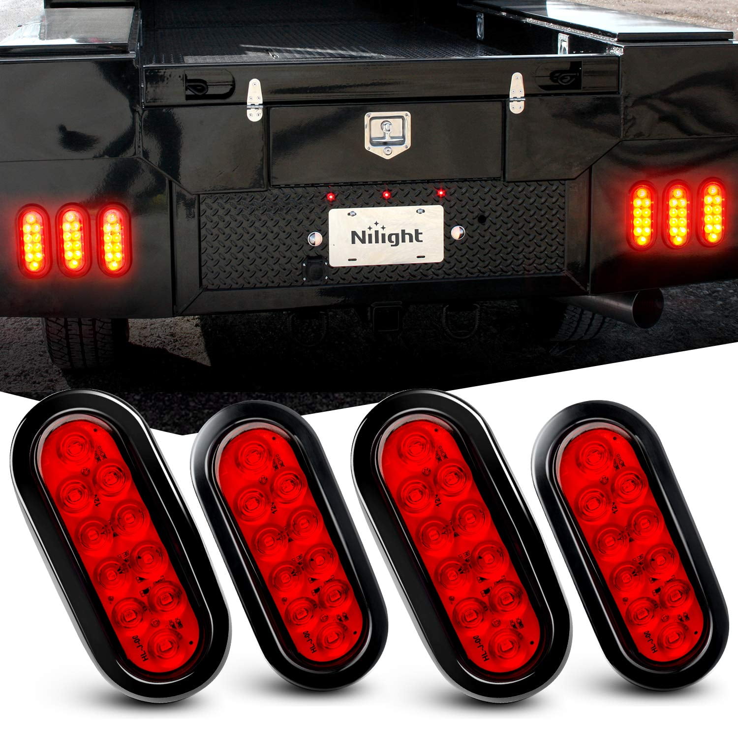 Luces Traseras Para Remolque Nilight Tl-07, 15 Cm, Led Rojas, Para Autocaravanas Y Camiones