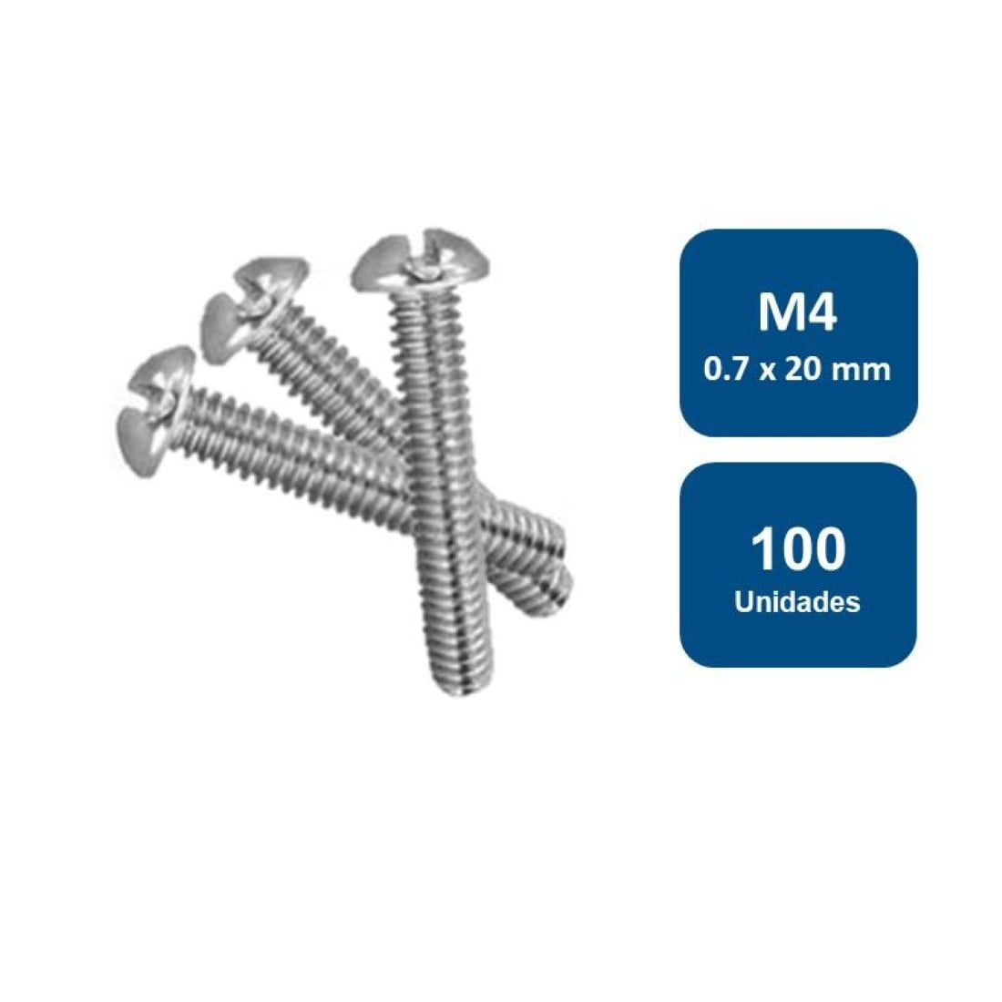 Anclajes - Perno Cocina Métrico Zincado M4-0.7 X 20mm 100un.