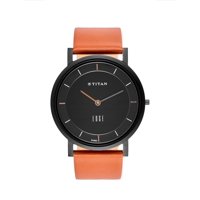 Reloj Titan Edge Para Hombre, Delgado, De Cuarzo, Resistente Al Agua, Color Marrón